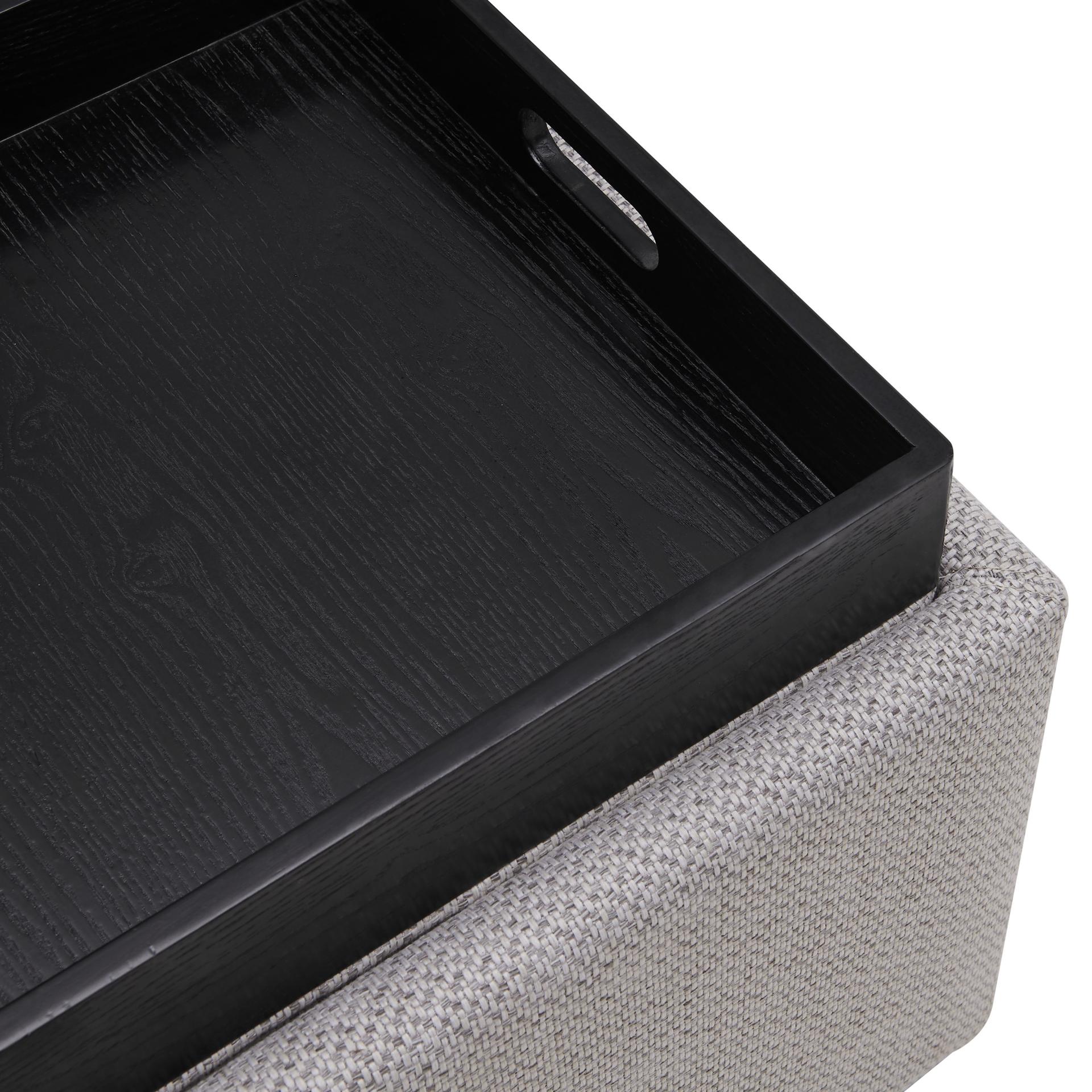 Cameron Square Fabric Storage Ottoman w/ tray - What A Room