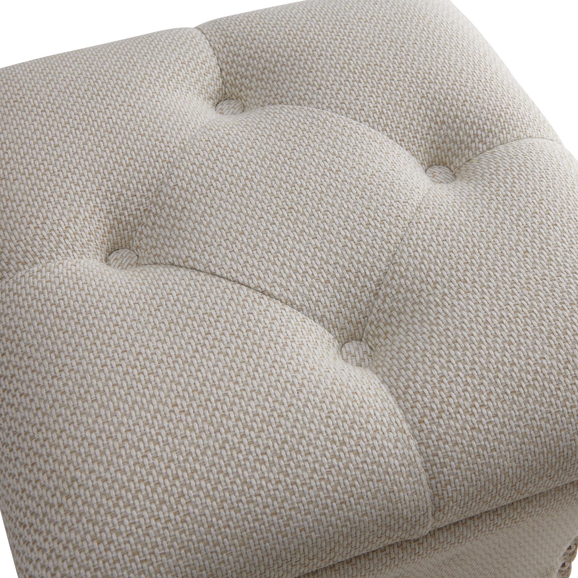 Amelia Fabric Nailhead Tufted Storage Ottoman - What A Room
