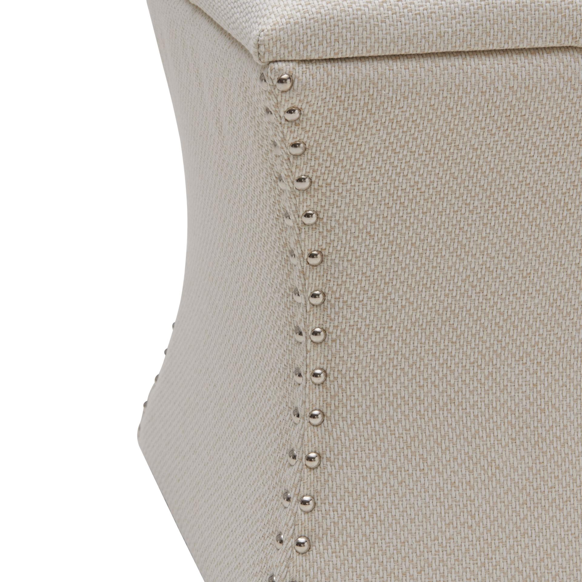 Amelia Fabric Nailhead Tufted Storage Ottoman - What A Room