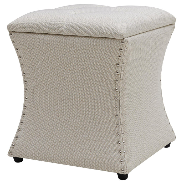 Amelia Fabric Nailhead Tufted Storage Ottoman - What A Room