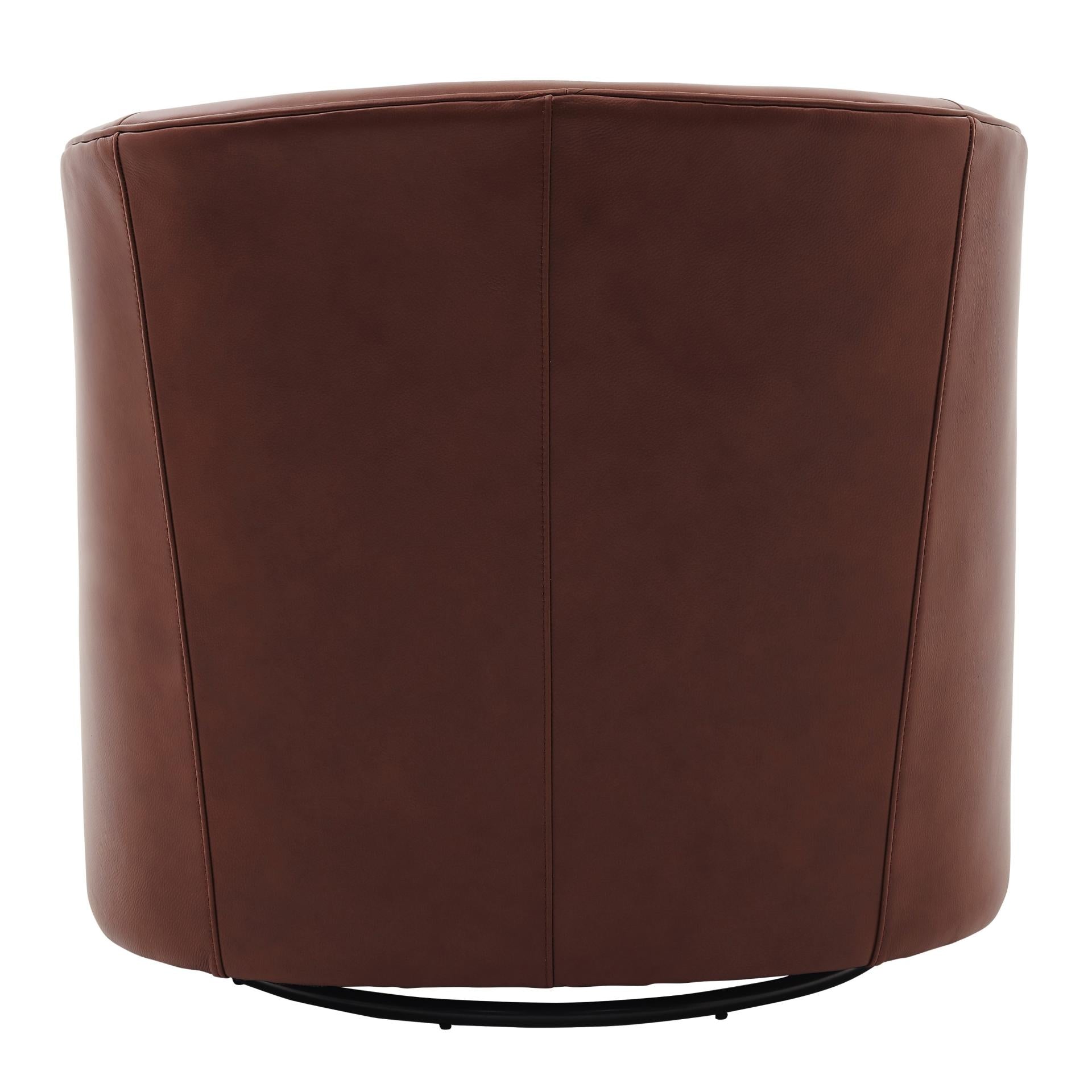 Walsh Top Grain Leather Swivel Accent Arm Chair - What A Room
