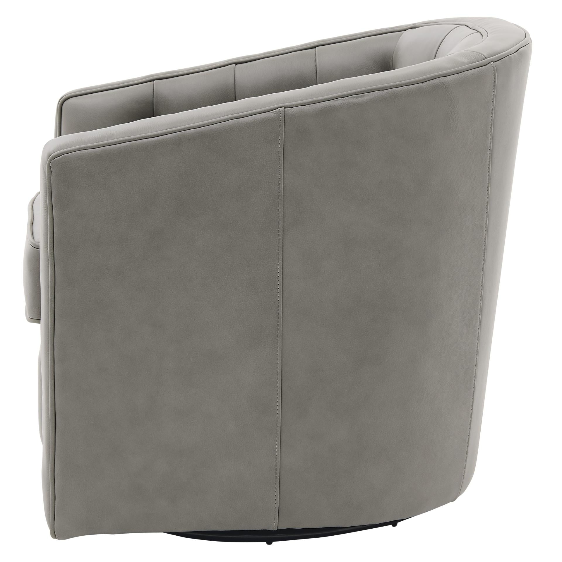 Walsh Top Grain Leather Swivel Accent Arm Chair - What A Room