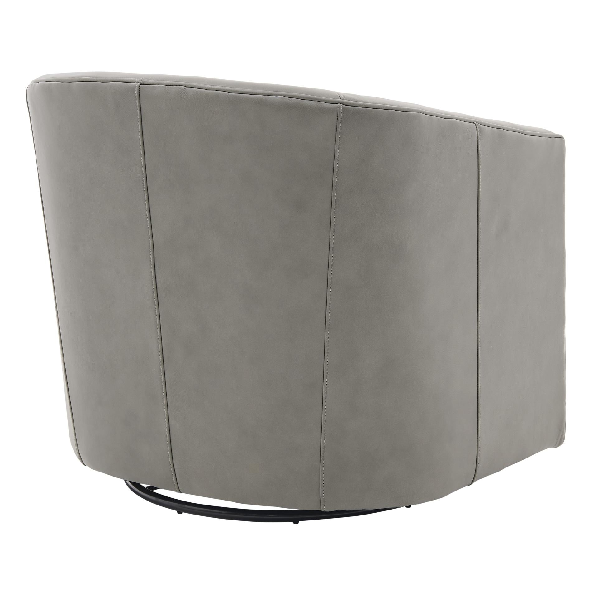 Walsh Top Grain Leather Swivel Accent Arm Chair - What A Room