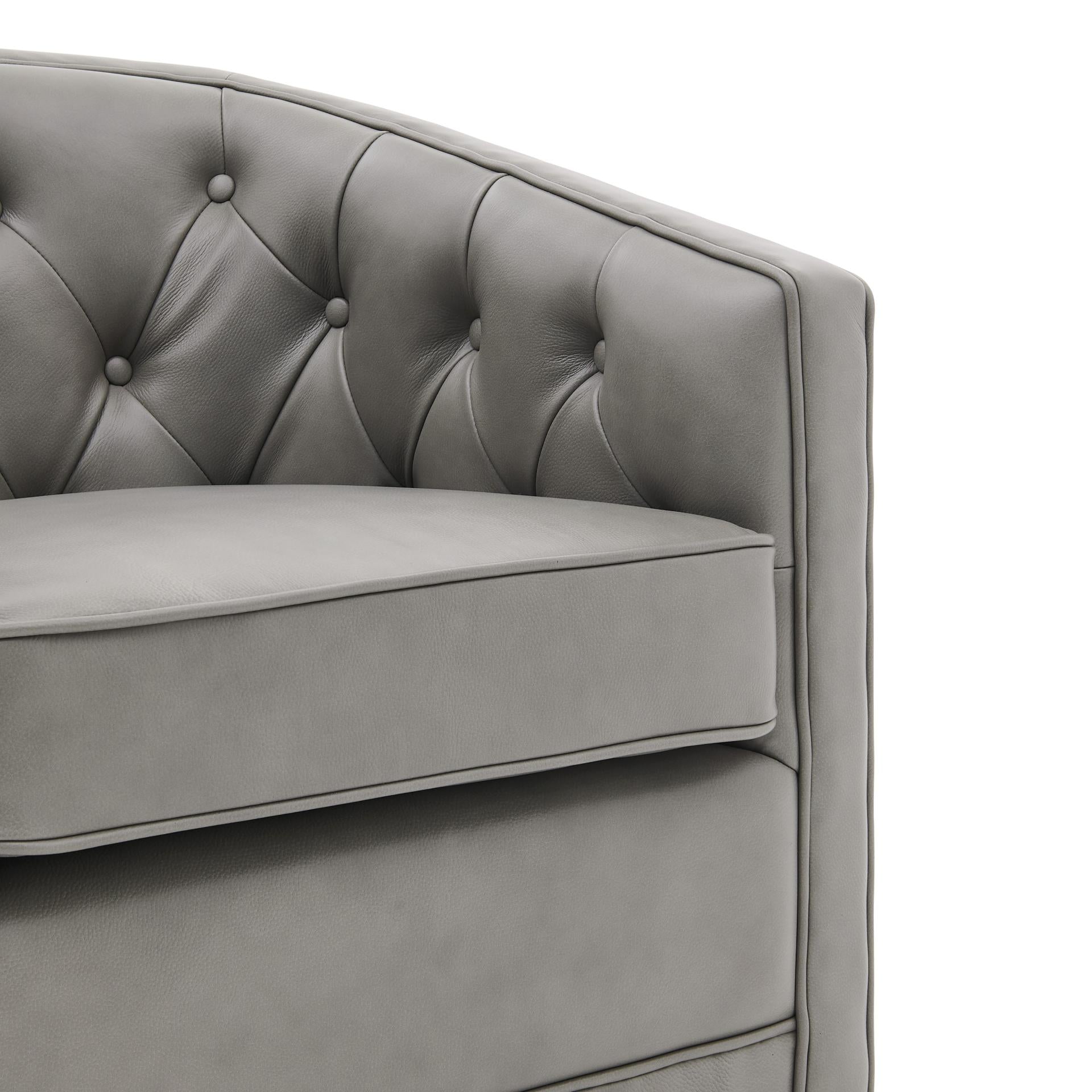 Walsh Top Grain Leather Swivel Accent Arm Chair - What A Room
