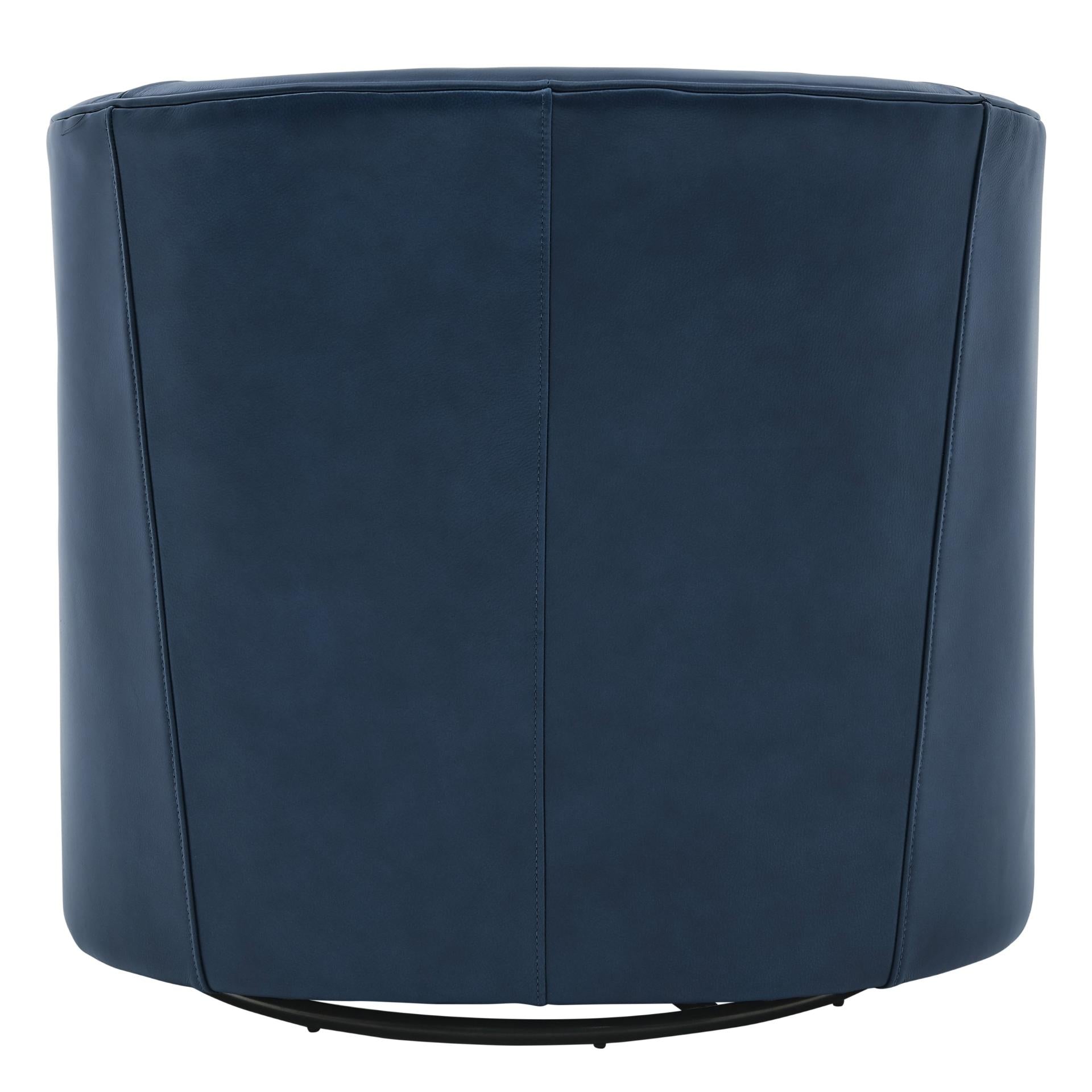 Walsh Top Grain Leather Swivel Accent Arm Chair - What A Room