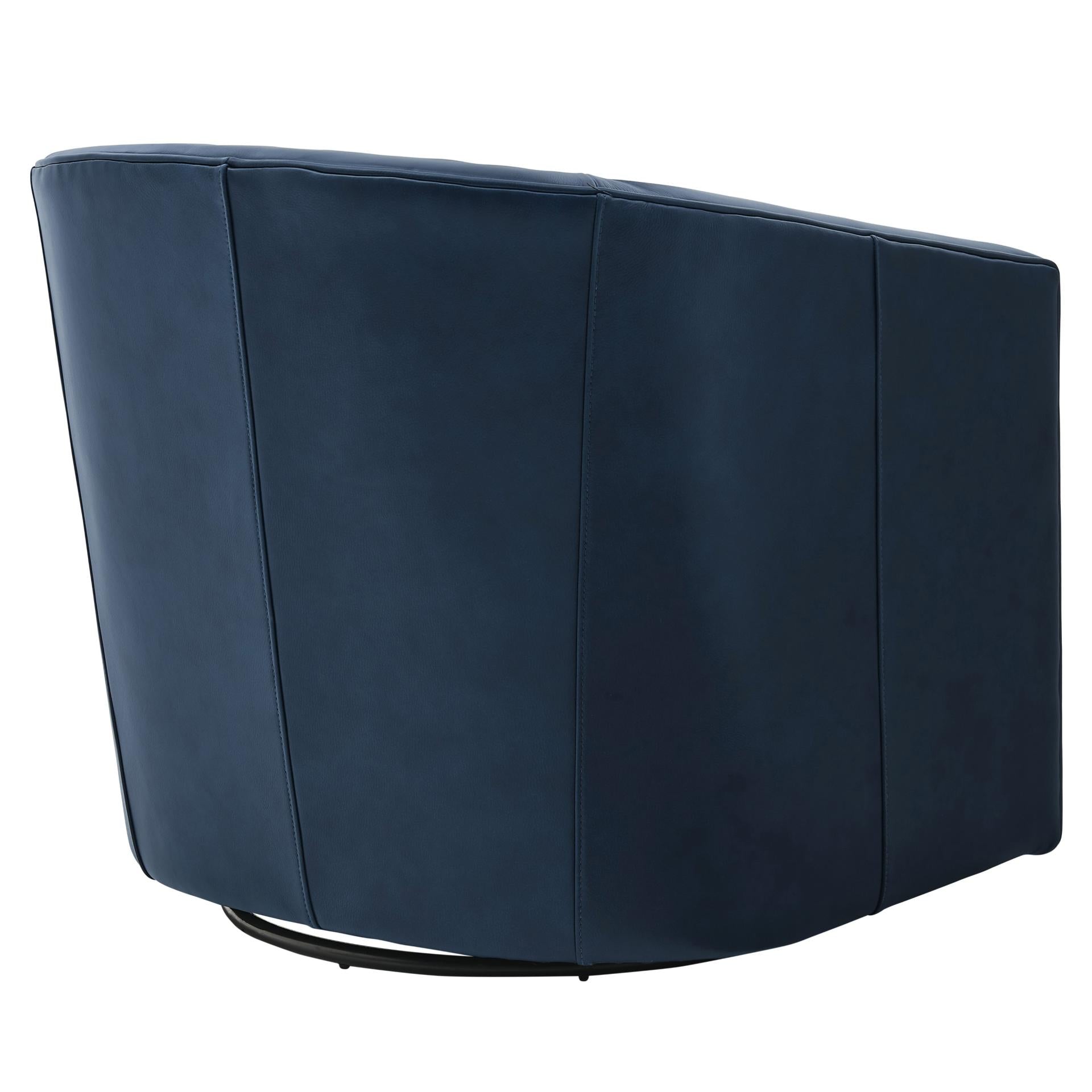 Walsh Top Grain Leather Swivel Accent Arm Chair - What A Room