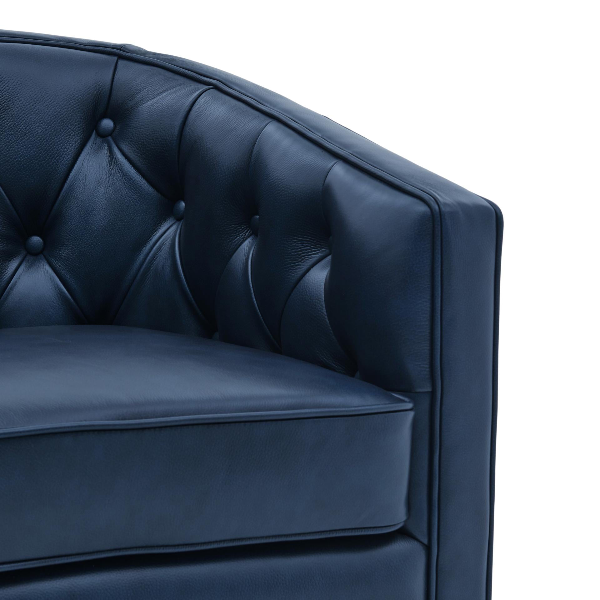 Walsh Top Grain Leather Swivel Accent Arm Chair - What A Room