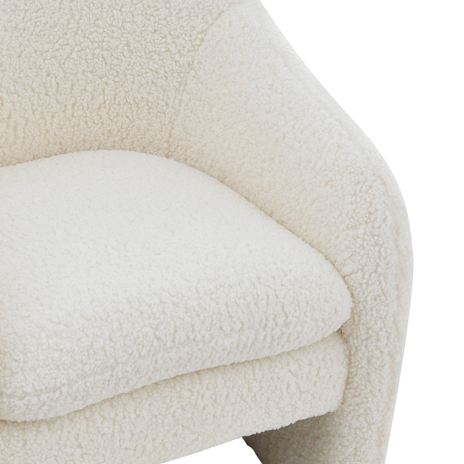 Zella Faux Shearling Fabric Accent Arm Chair - What A Room
