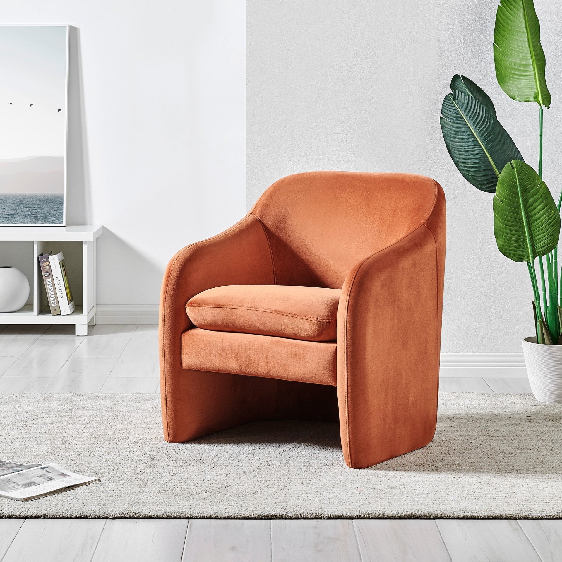 Zella Velvet Fabric Accent Arm Chair - What A Room