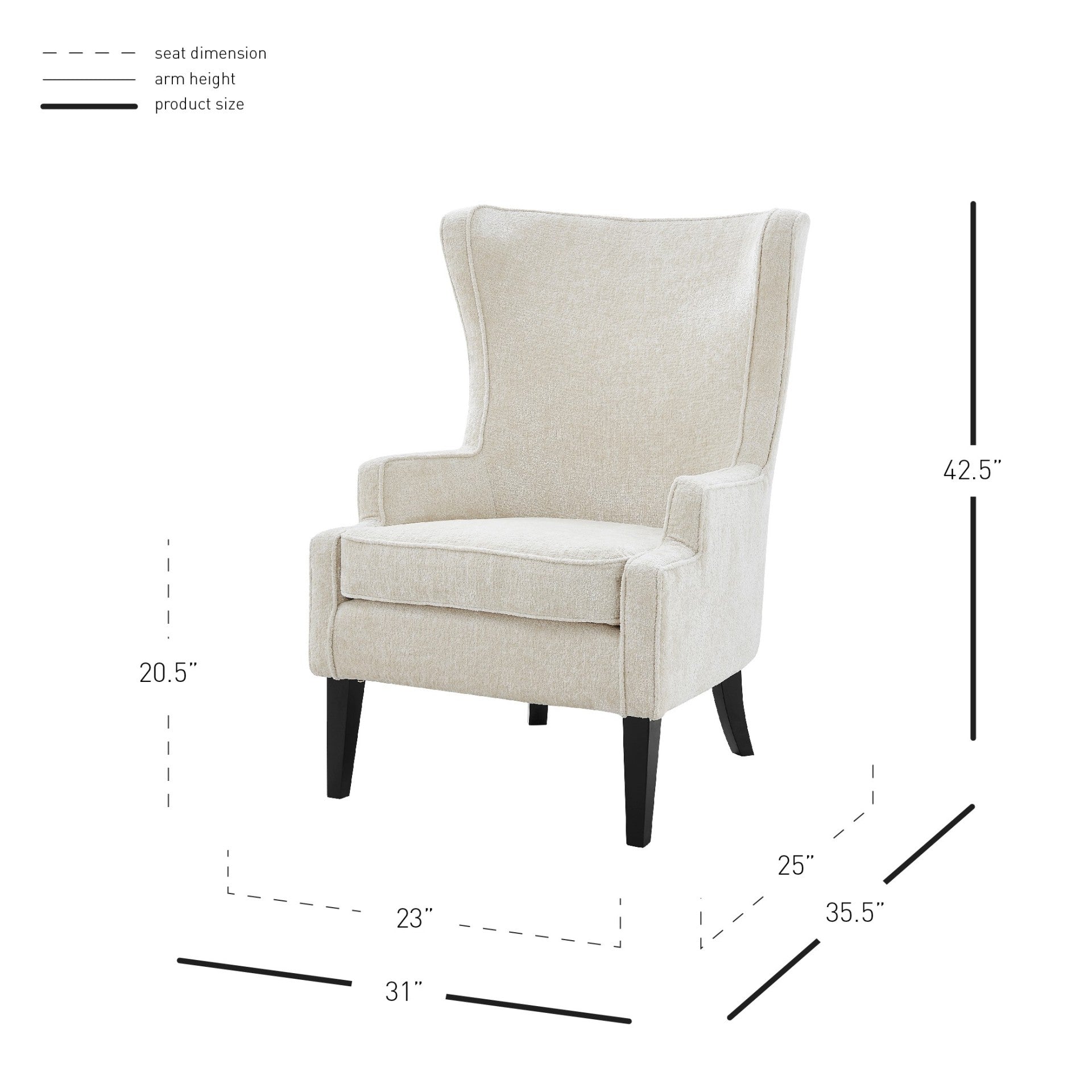 Clementine KD Fabric Wing Accent Arm Chair - What A Room