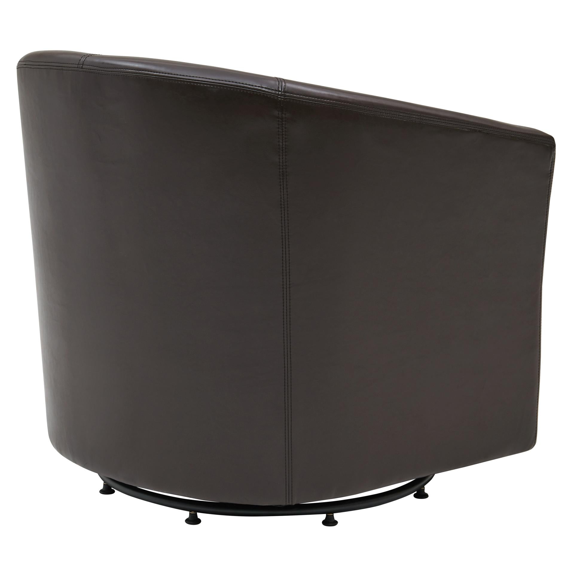 Hayden SWIVEL Bonded Leather Accent Arm Chair - What A Room