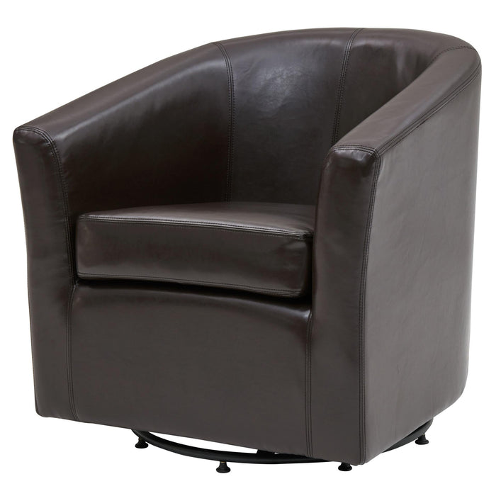 Hayden SWIVEL Bonded Leather Accent Arm Chair - What A Room