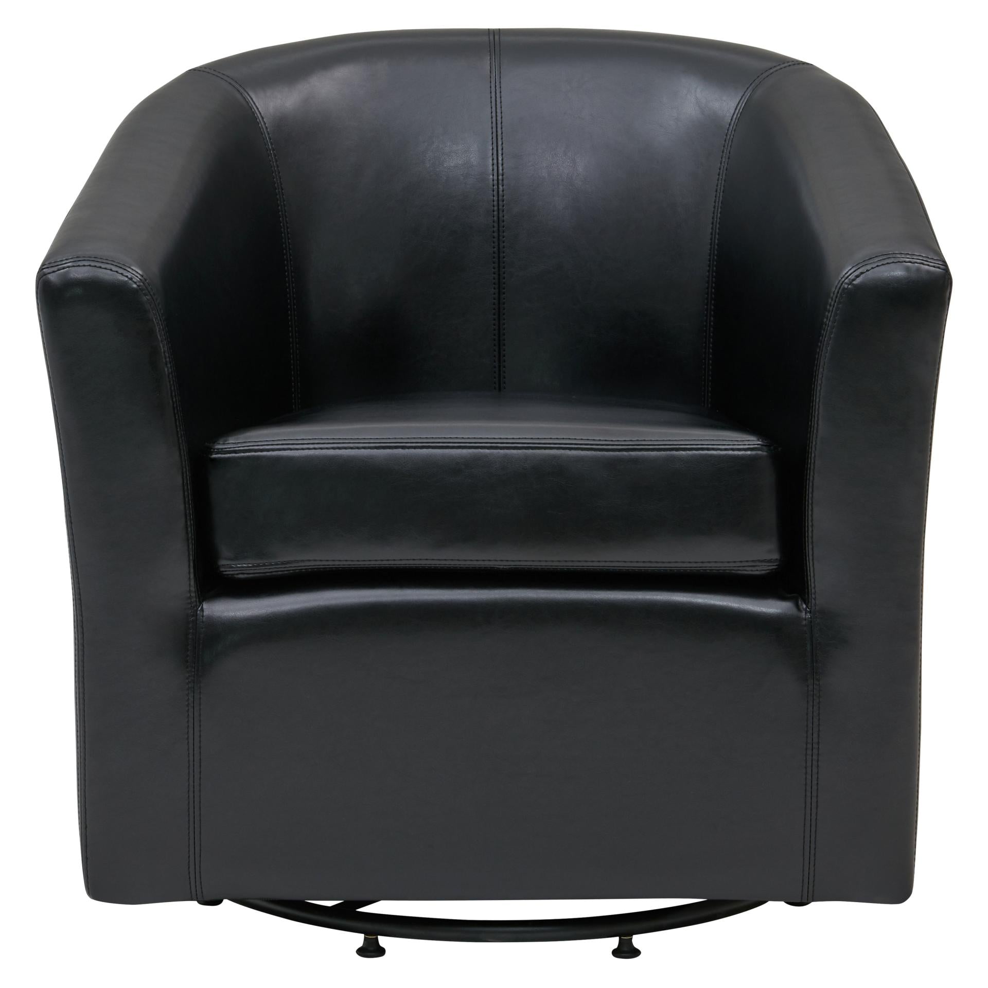 Hayden SWIVEL Bonded Leather Accent Arm Chair - What A Room