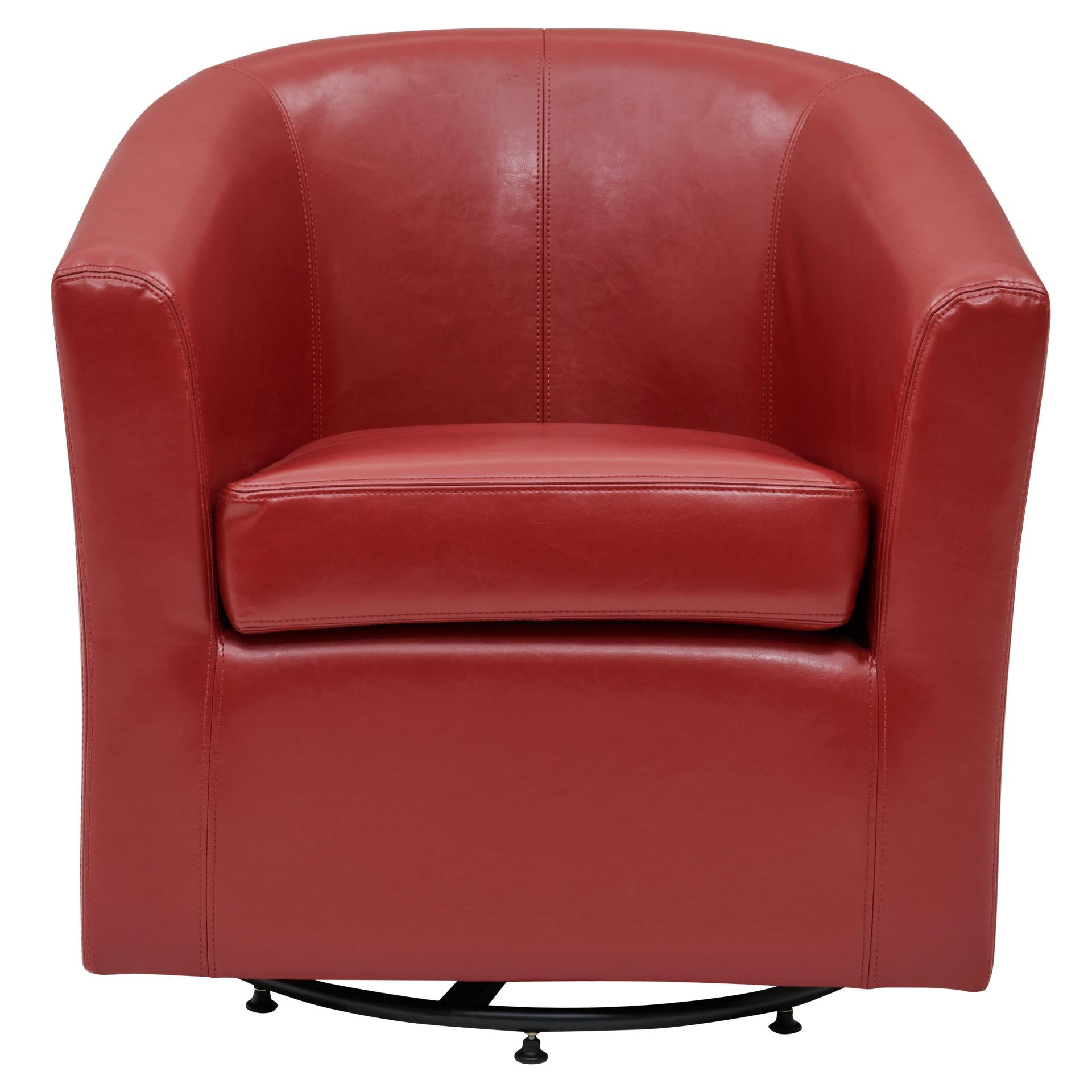 Hayden SWIVEL Bonded Leather Accent Arm Chair - What A Room