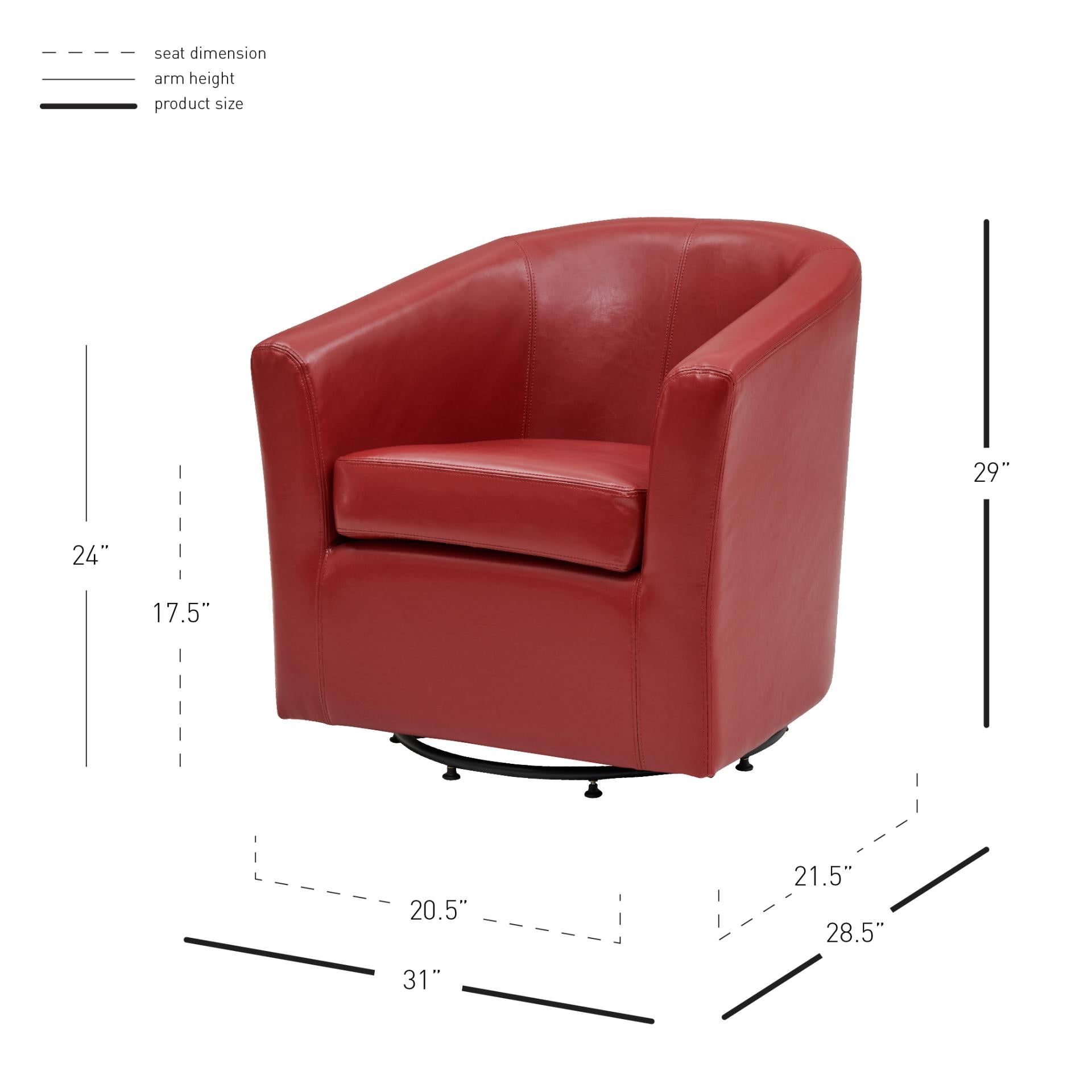 Hayden SWIVEL Bonded Leather Accent Arm Chair - What A Room
