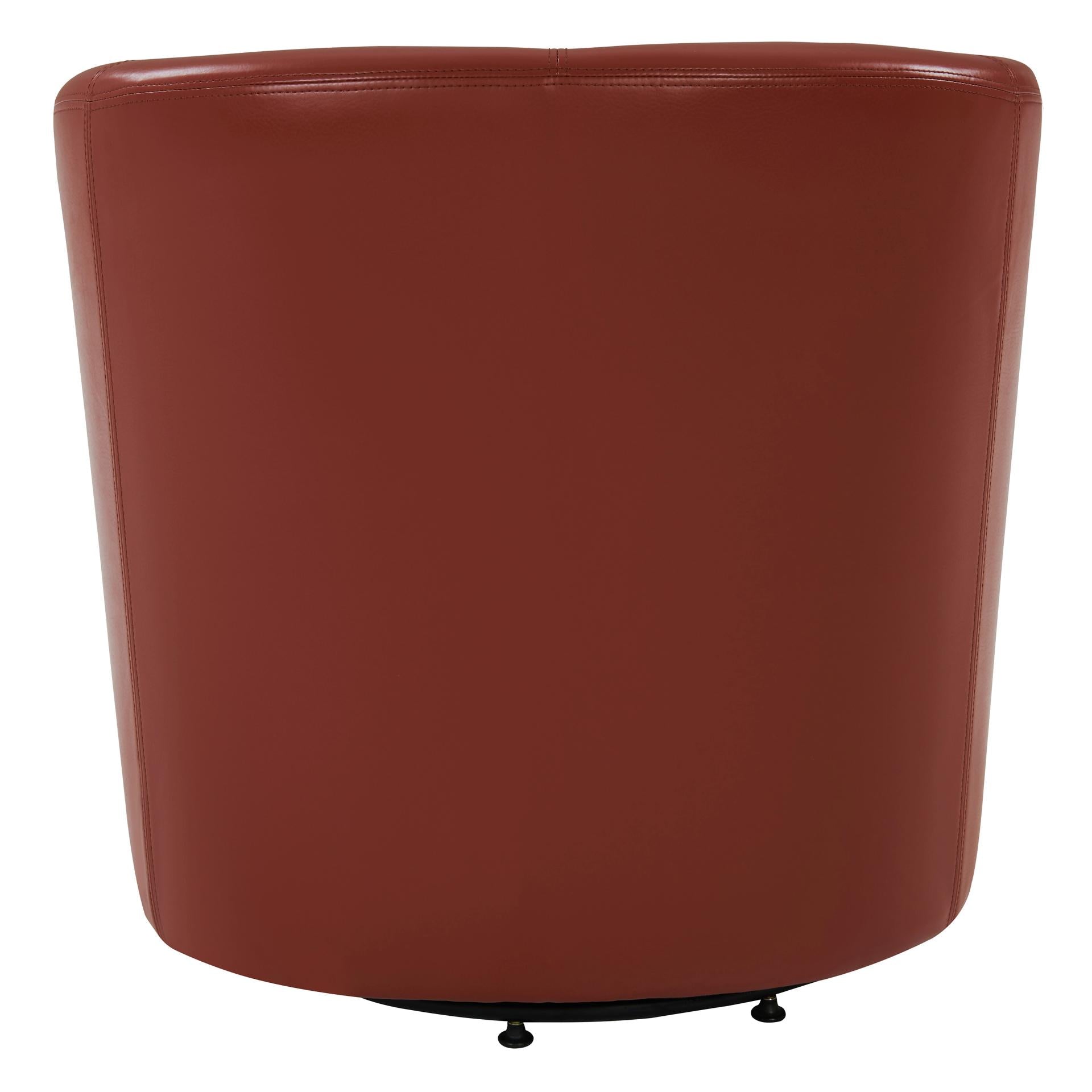 Hayden SWIVEL Bonded Leather Accent Arm Chair - What A Room