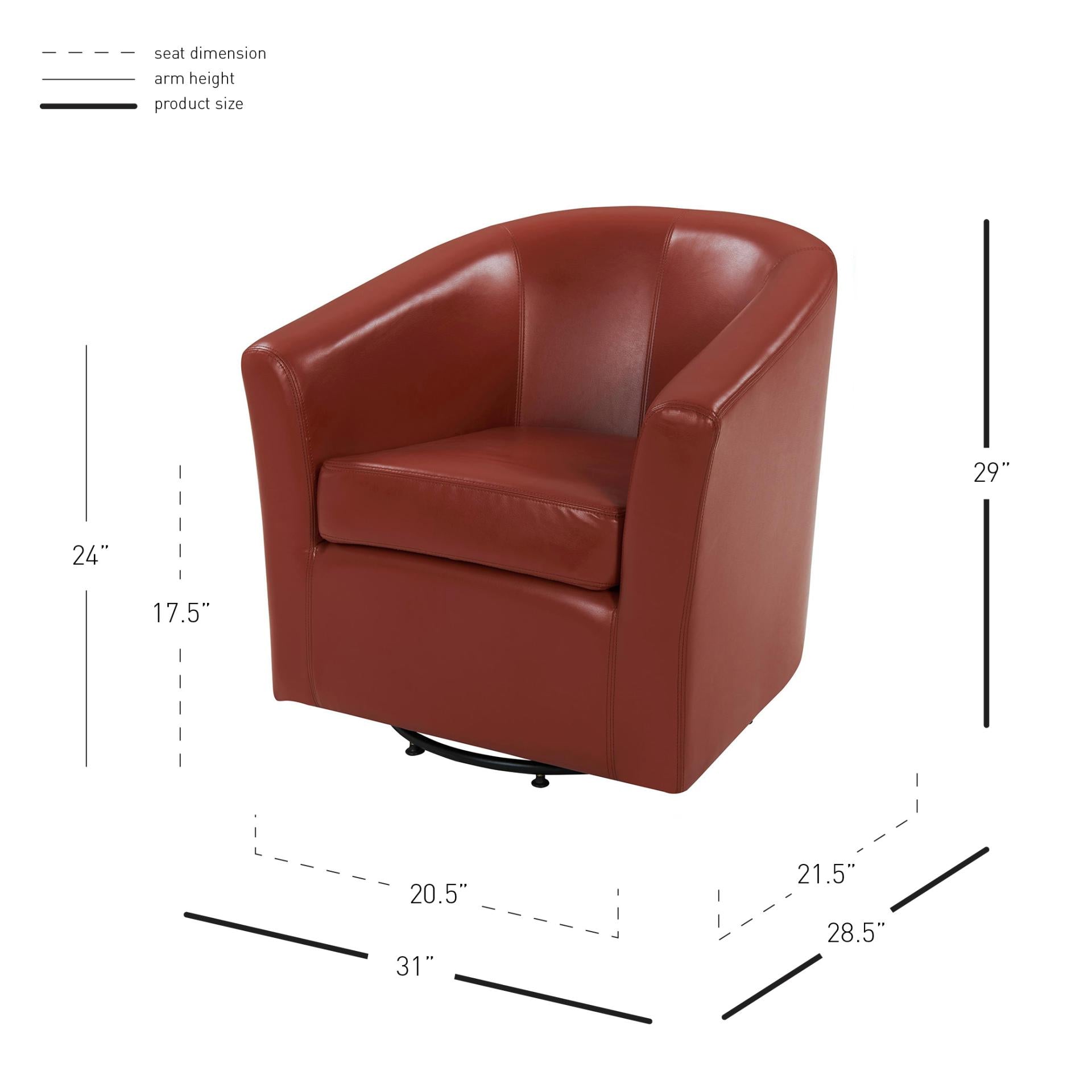 Hayden SWIVEL Bonded Leather Accent Arm Chair - What A Room