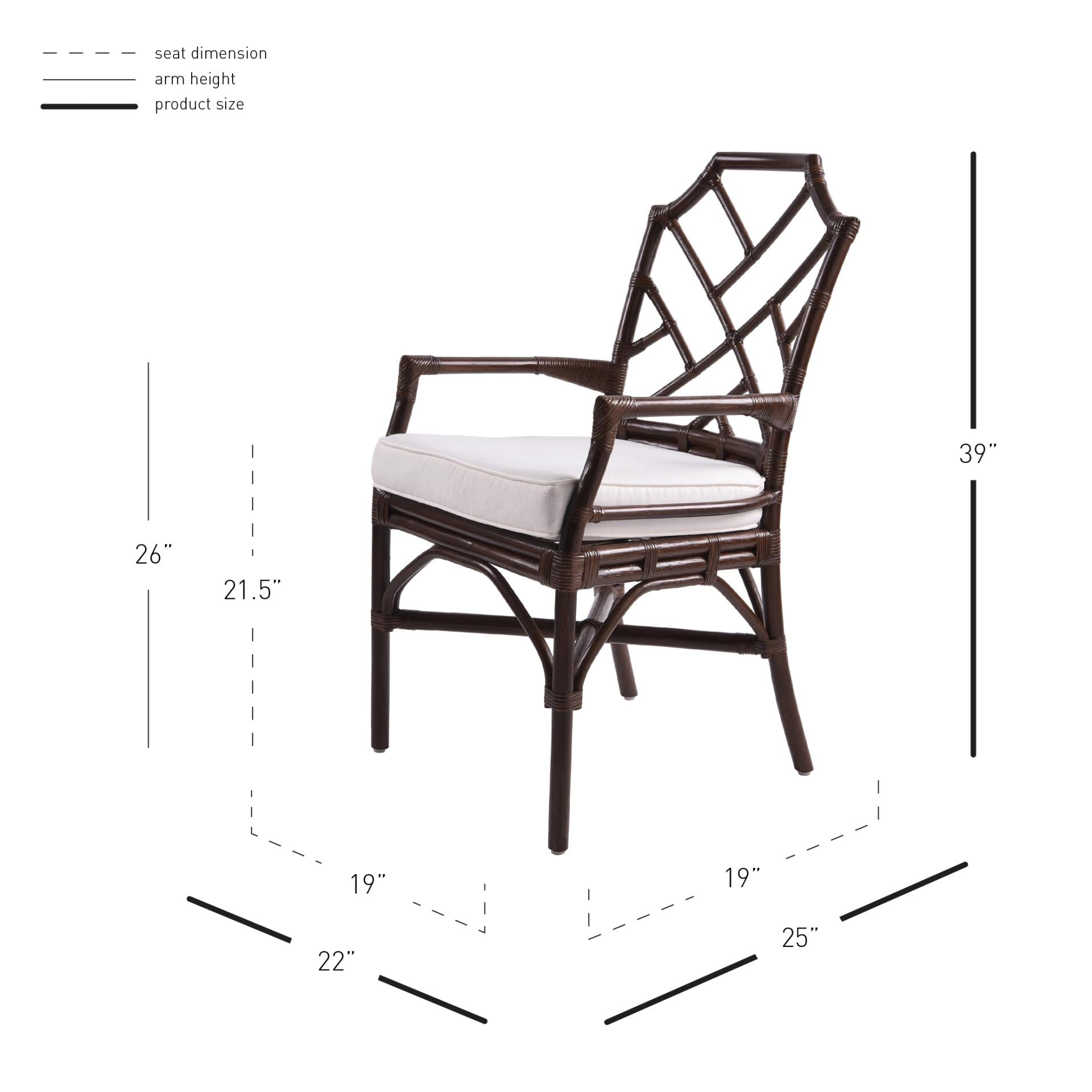 Kara Rattan Dining Side Arm Chair - What A Room