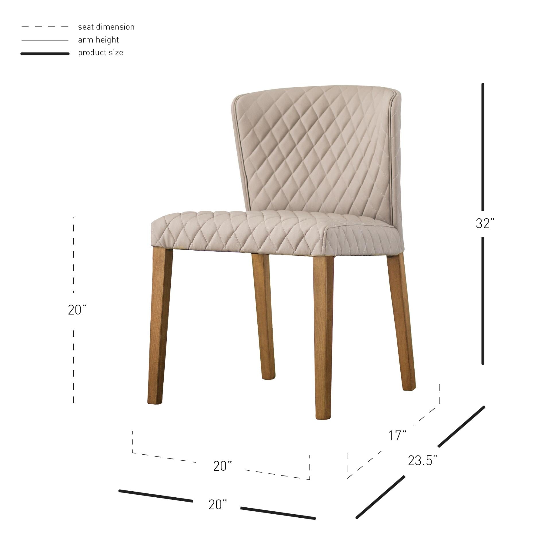 Albie KD Diamond Stitching PU Dining Side Chair - What A Room