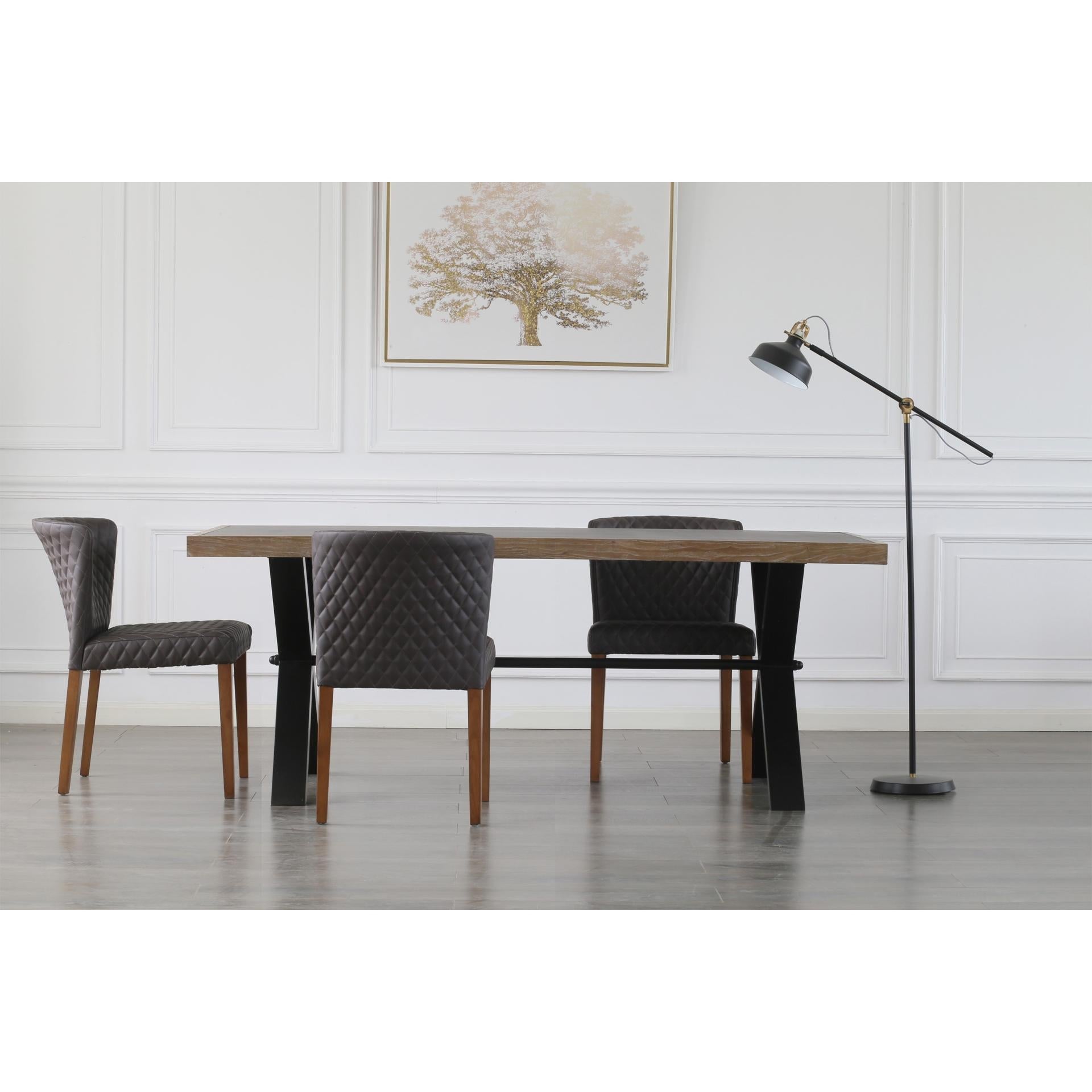Albie KD Diamond Stitching PU Dining Side Chair - What A Room