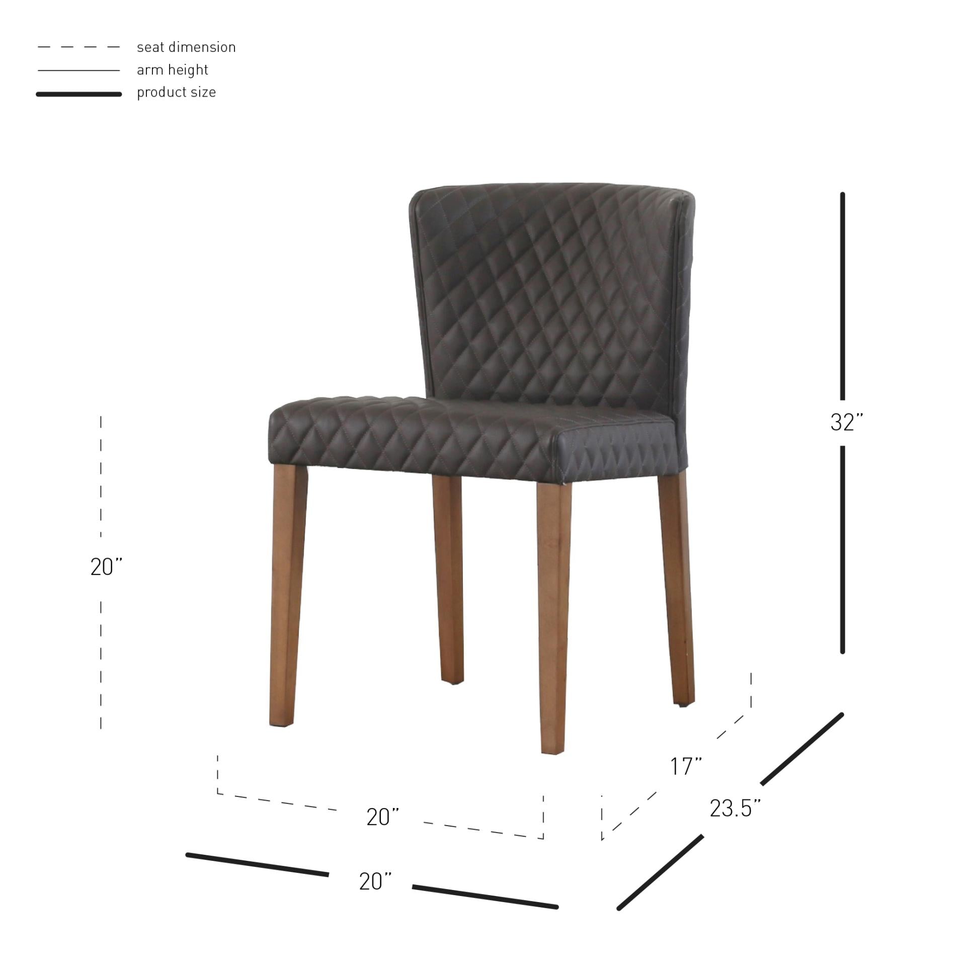 Albie KD Diamond Stitching PU Dining Side Chair - What A Room