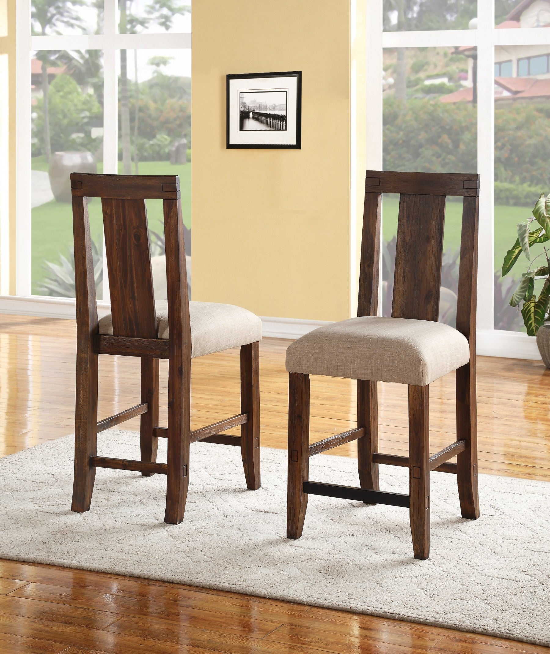 Meadow Solid Wood Upholstered Kitchen Counter Stool - What A Room