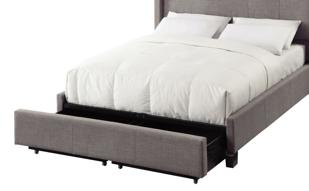 Melina Upholstered Storage Bed in Dolphin Linen - What A Room