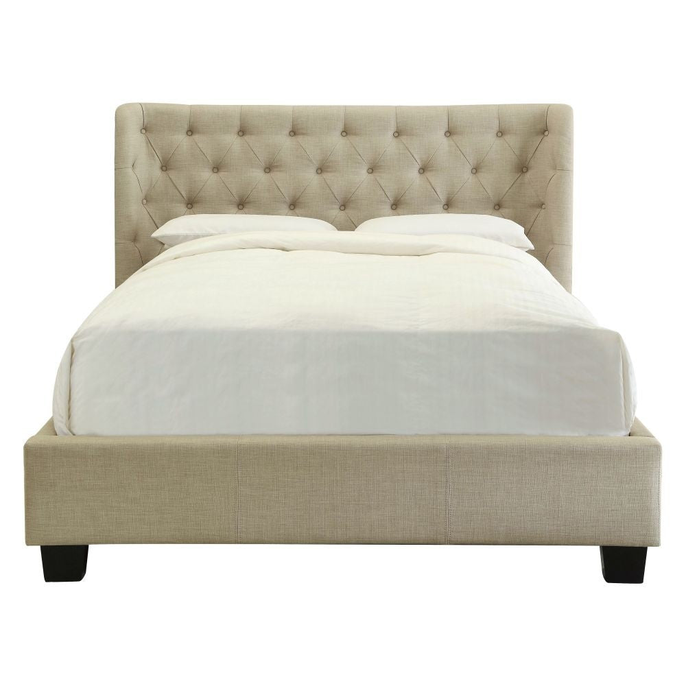 Levi Tufted Storage Bed in Toast Linen - What A Room