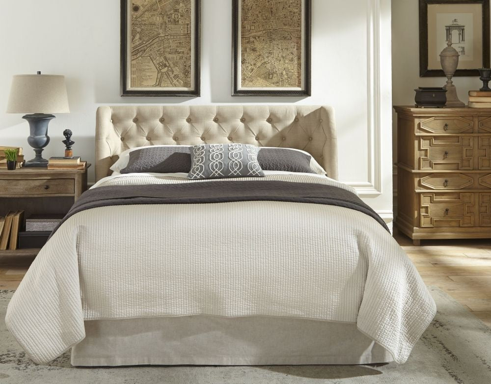 Levi Tufted Headboard in Toast Linen - What A Room