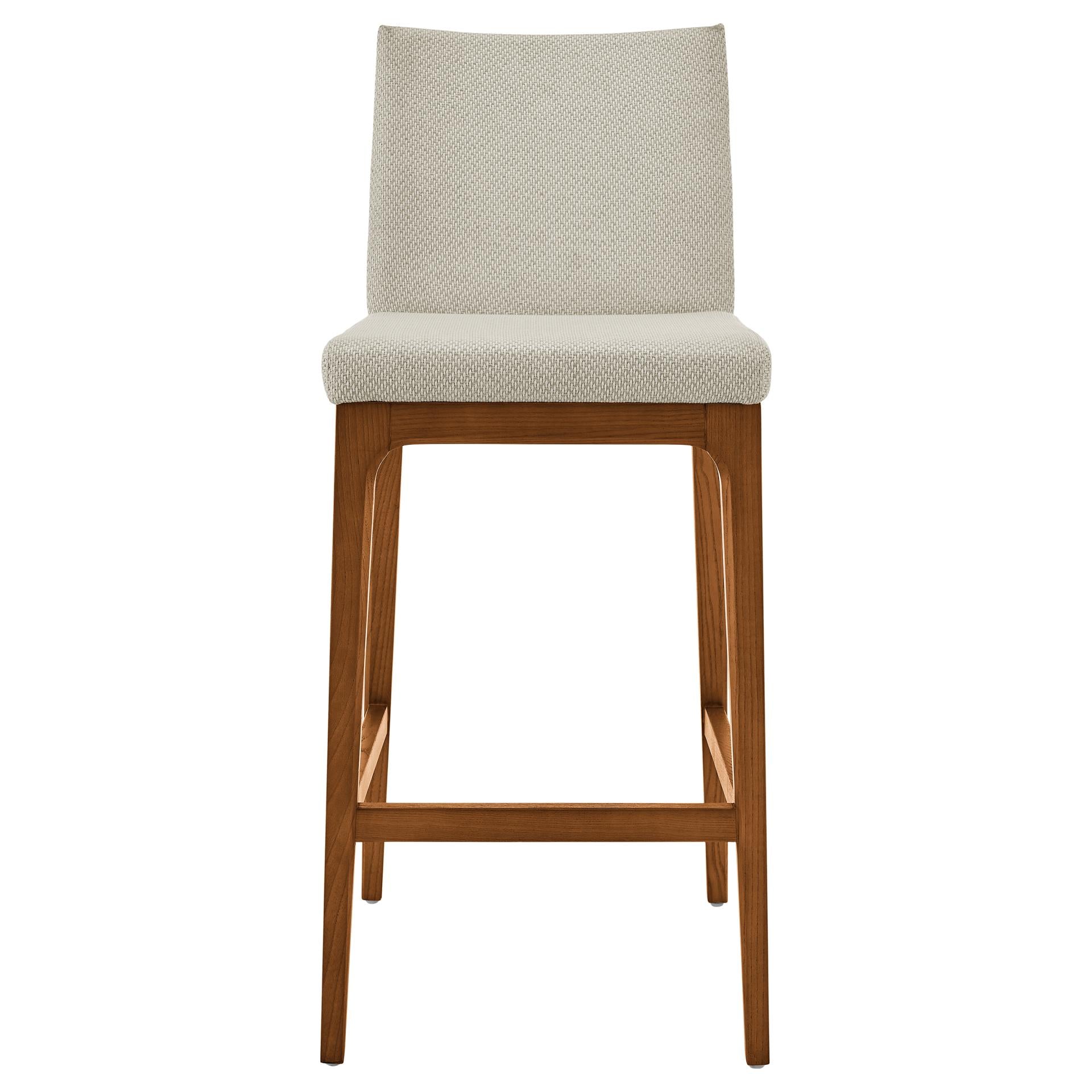 Devon KD Fabric Counter Stool Walnut Legs - What A Room