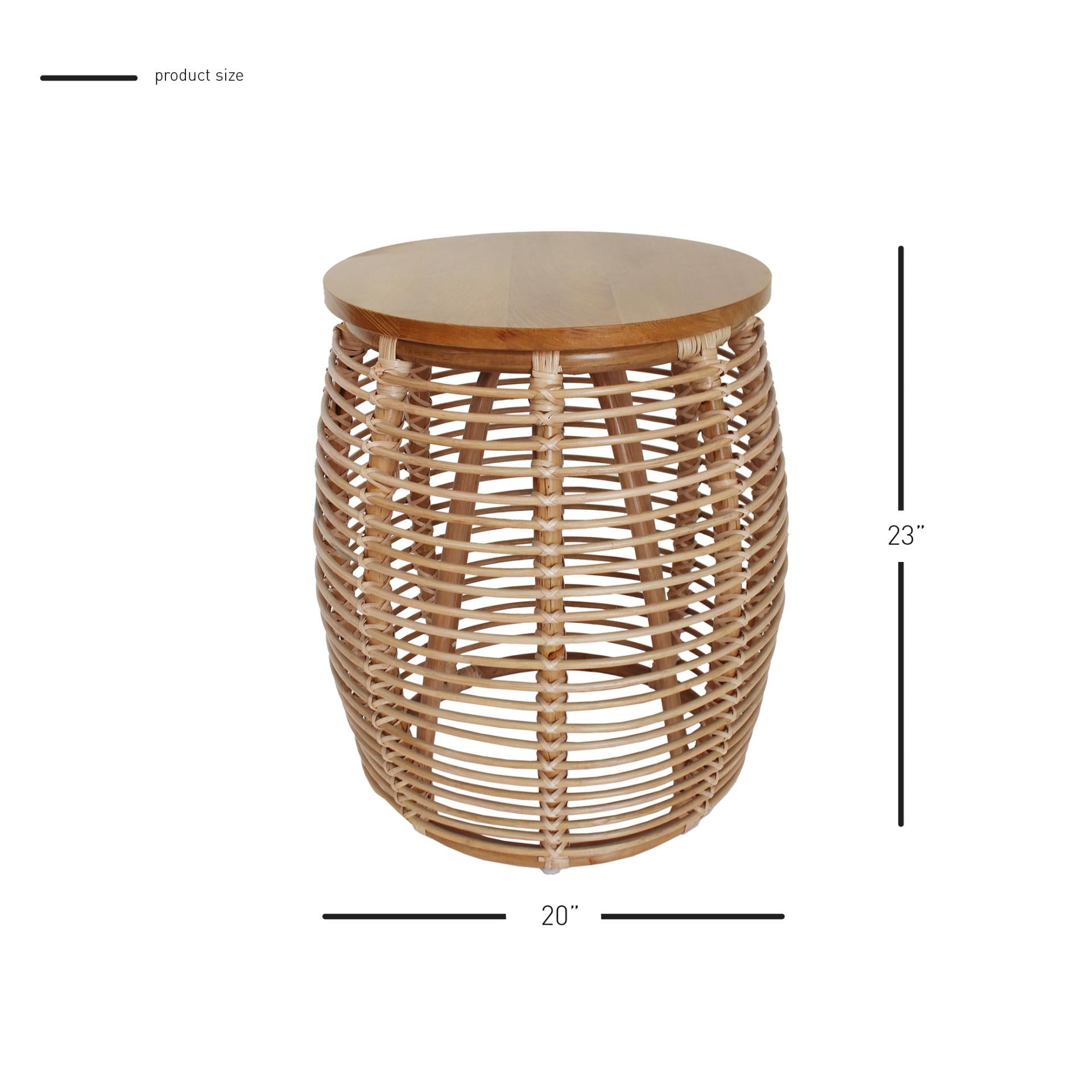 Iris Rattan Side/ End Table - What A Room