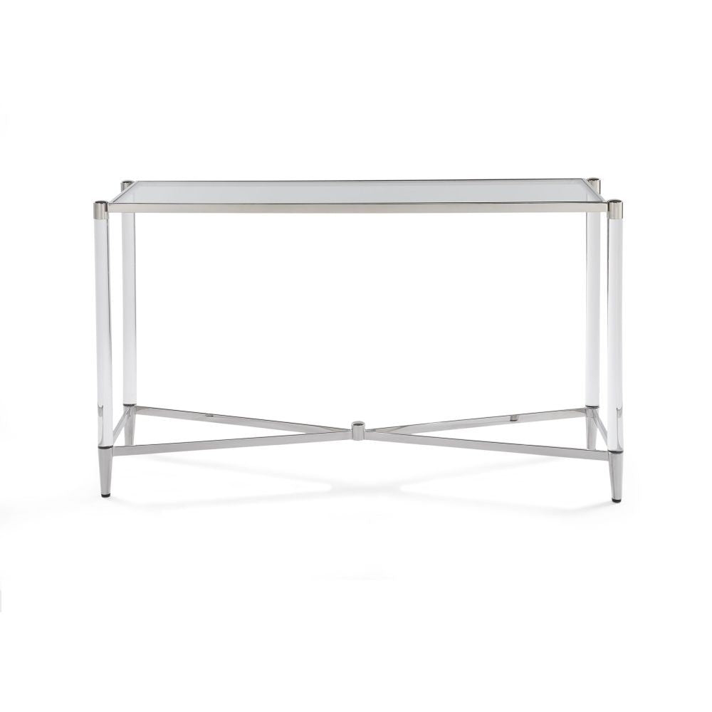 Marilyn Glass Top and Steel Base Rectangular Console Table - What A Room