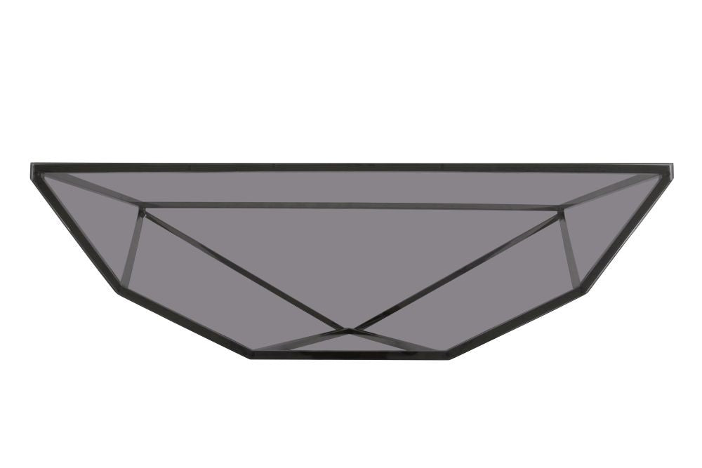 Aria Smoked Glass and Polished Stainless Steel Console Table - What A Room