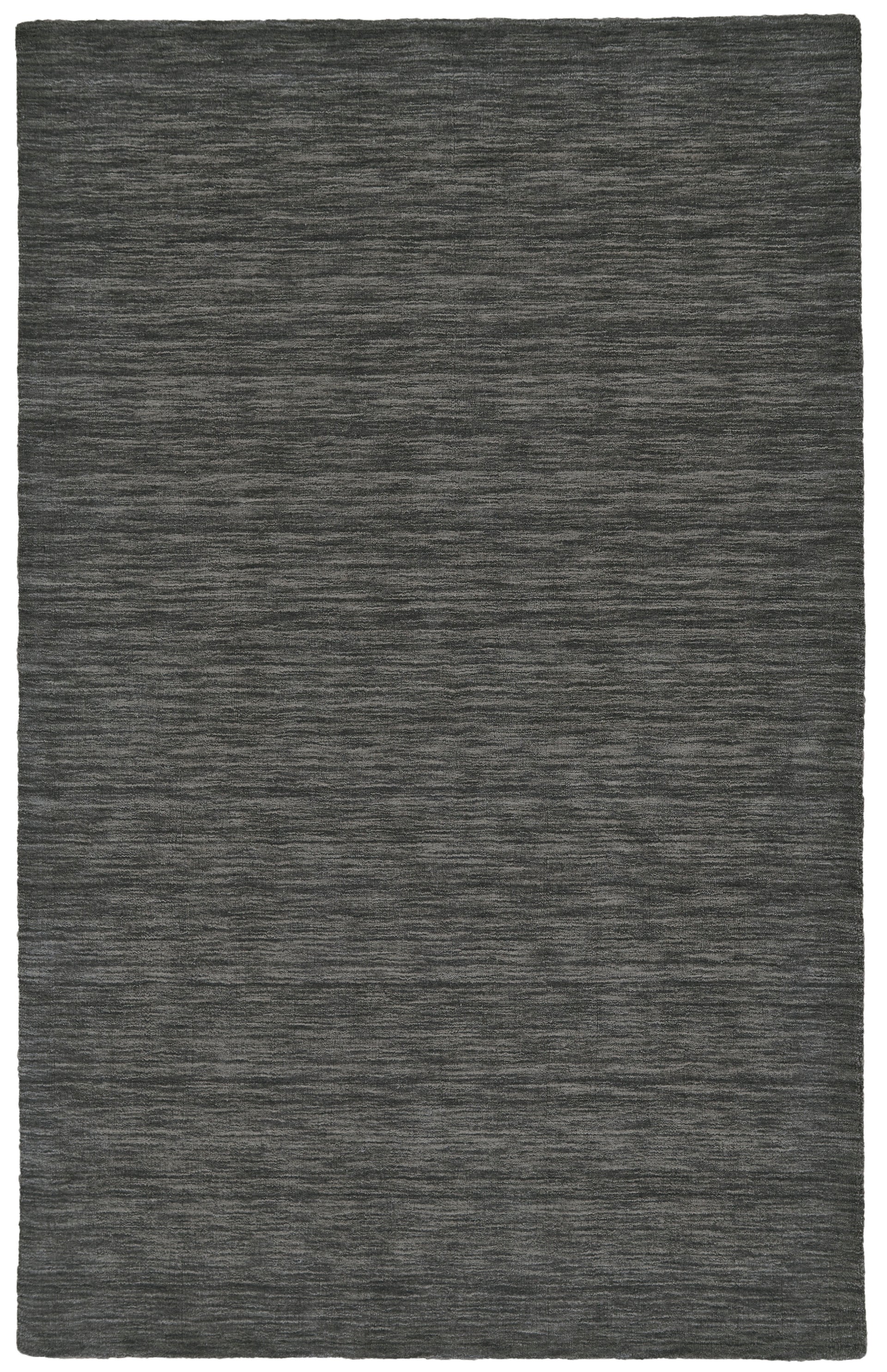 Simple at first glance, this rug has a lot of depth with the charcoal color theme - Available at your local Santa Clara Furniture store