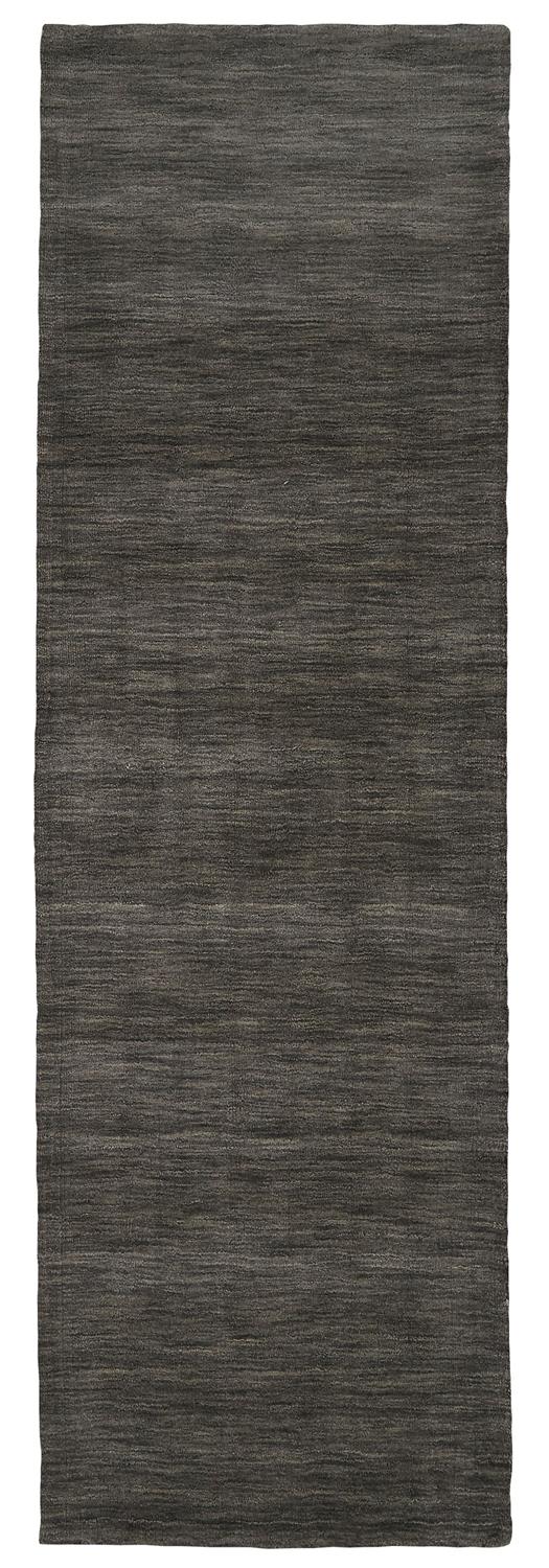 Deceptively simple runner rug with medium grey to charcoal color - What A Room Furniture store in Santa Clara