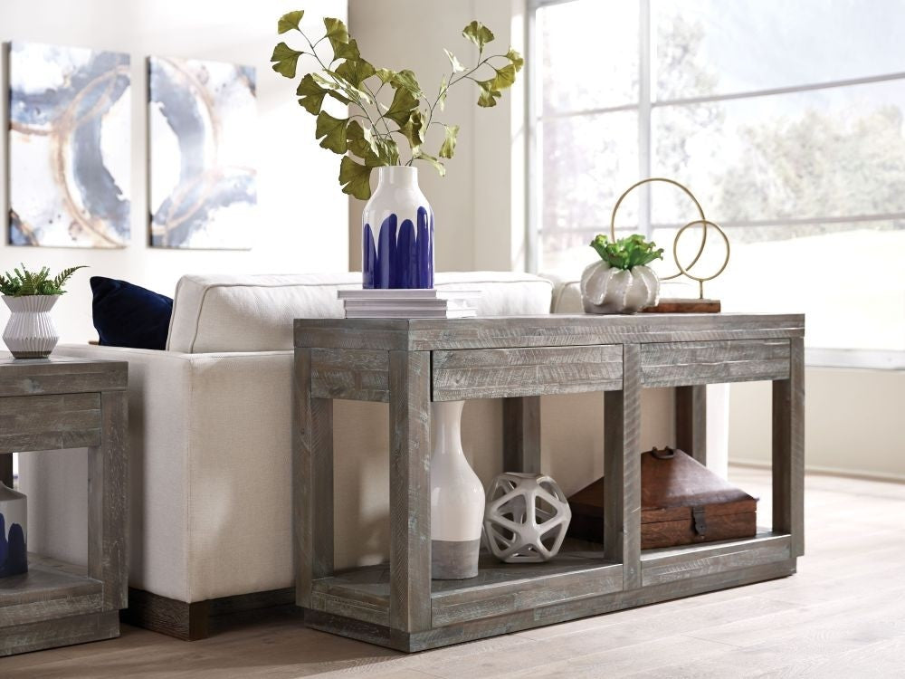 Herringbone Solid Wood Two Drawer Console - What A Room