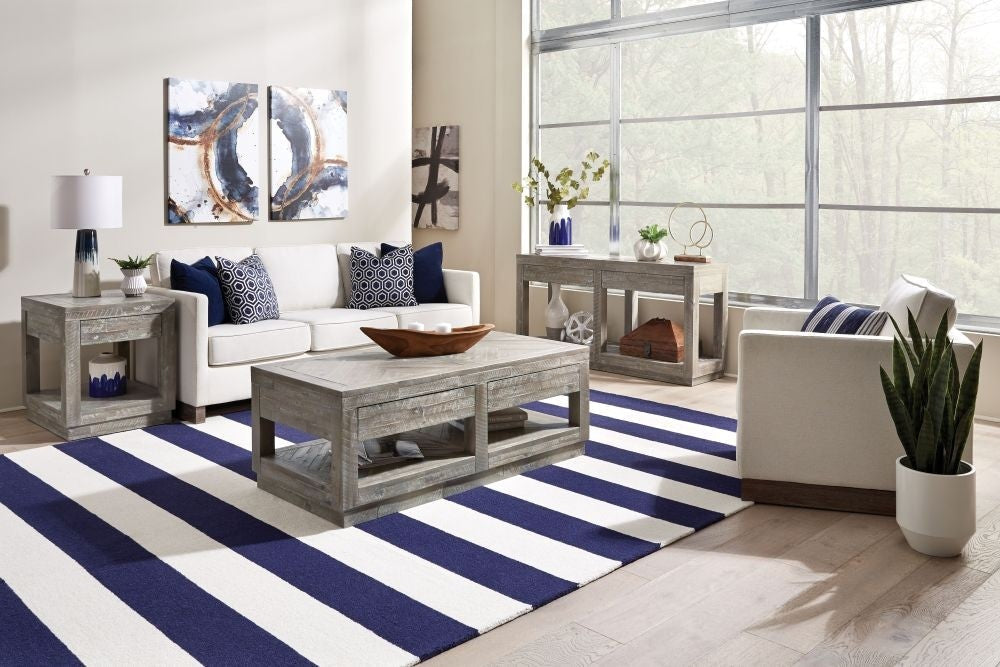Herringbone Solid Wood Two Drawer Coffee Table - What A Room