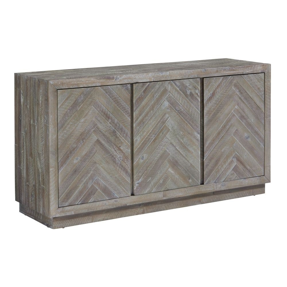 Herringbone Solid Wood Three Door Sideboard - What A Room