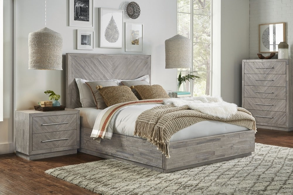 Alexandra Solid Wood Storage Bed in Rustic Latte - What A Room