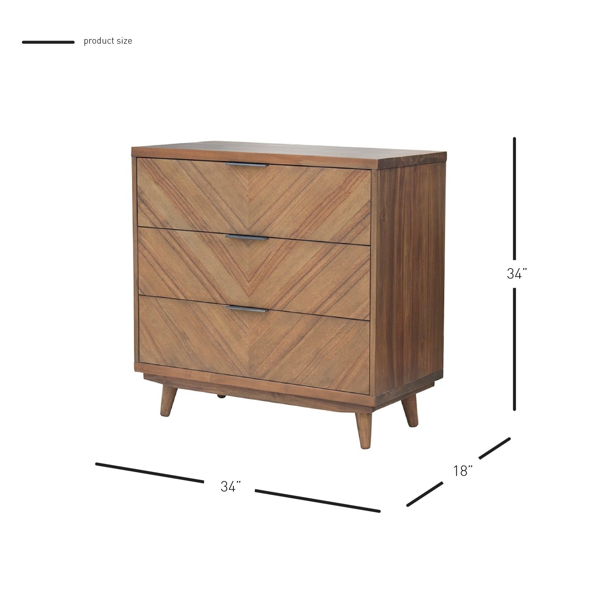 Piero Chevron Chest 3 Drawers - What A Room