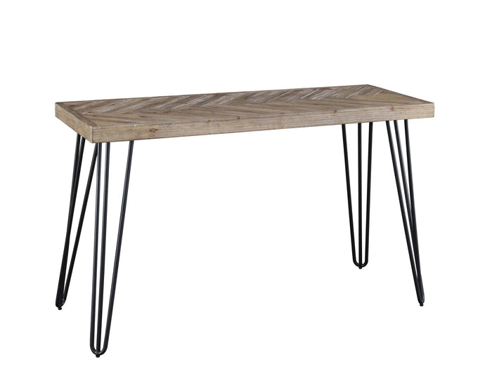 Everson 48" Small Mid-Century Solid Fir Wood Sofa Table with Black Hair Pin Legs - What A Room