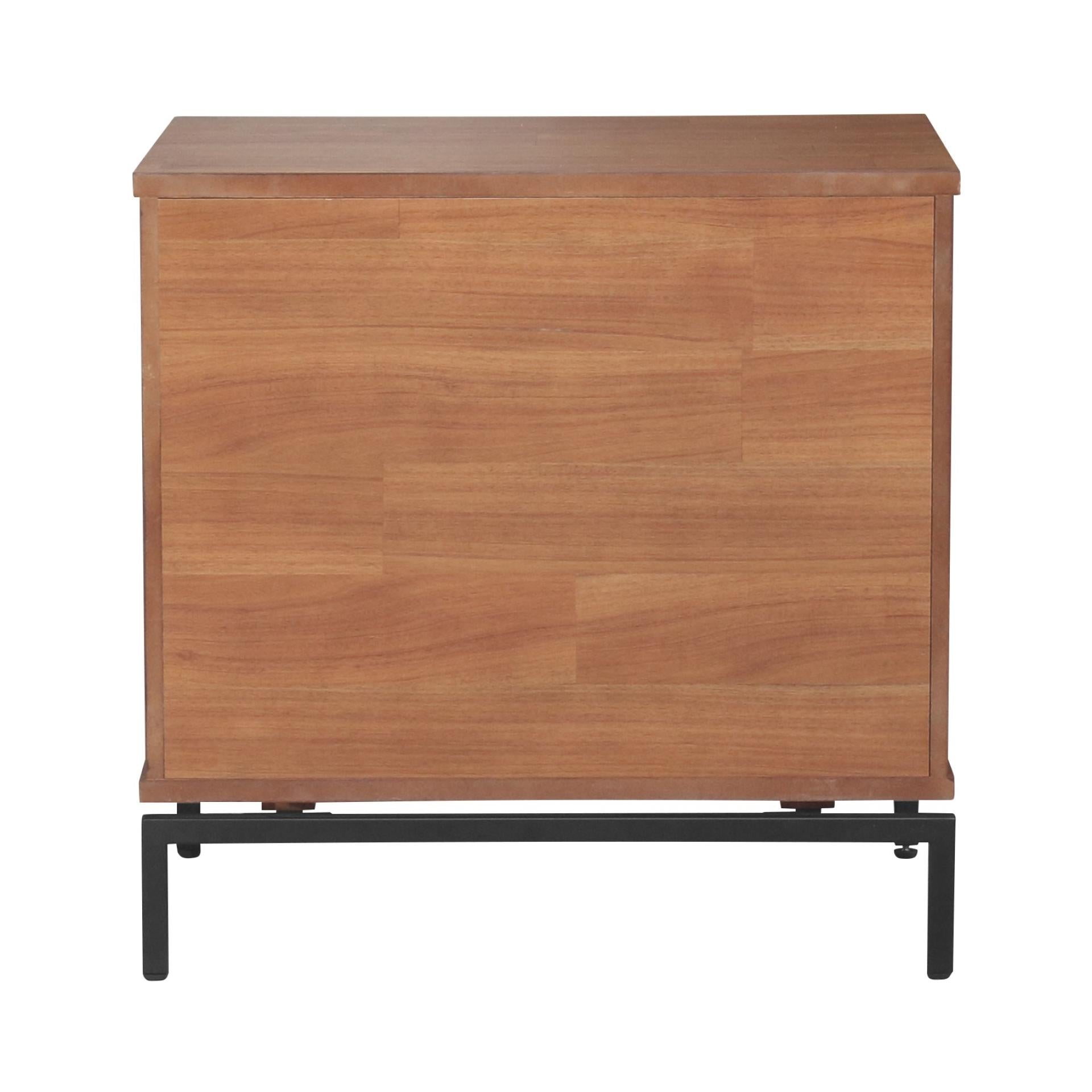 Bellevue KD Nightstand/ Side Table 1 Drawer Graphite Metal Legs - What A Room