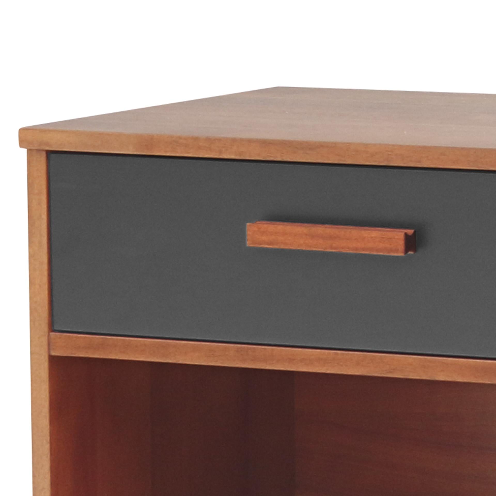 Bellevue KD Nightstand/ Side Table 1 Drawer Graphite Metal Legs - What A Room