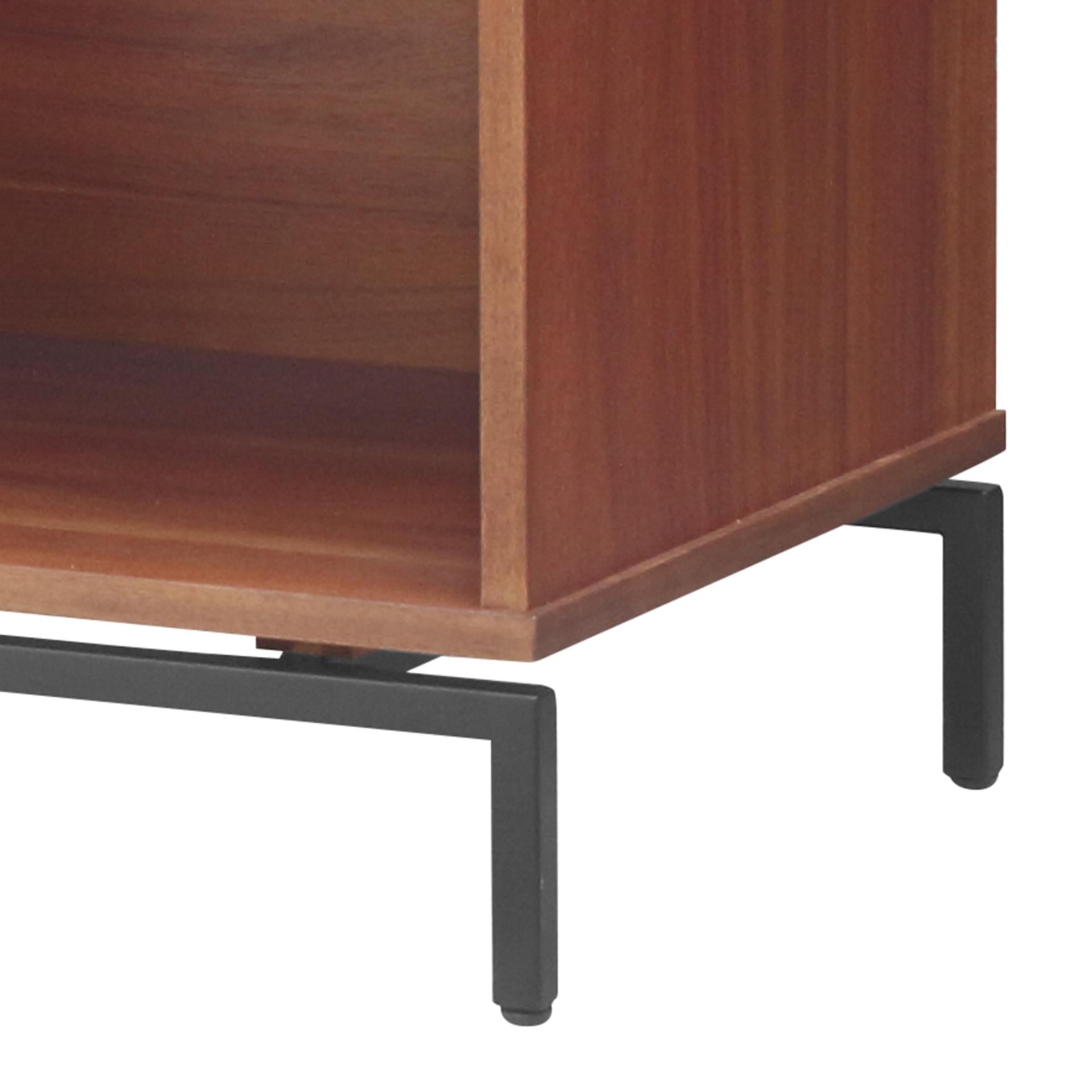 Bellevue KD Nightstand/ Side Table 1 Drawer Graphite Metal Legs - What A Room