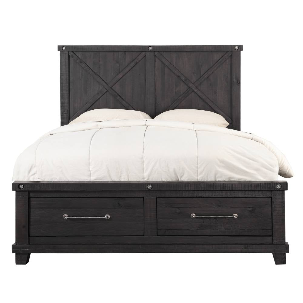 Yosemite Solid Wood Footboard Storage Bed in Cafe - What A Room