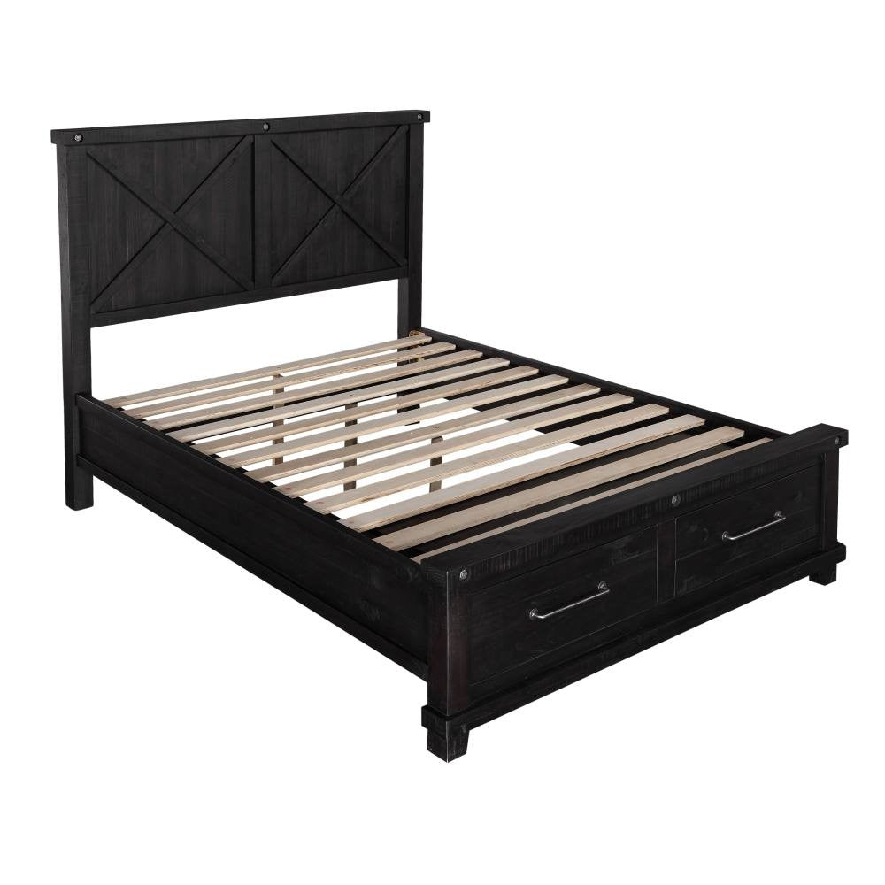Yosemite Solid Wood Footboard Storage Bed in Cafe - What A Room