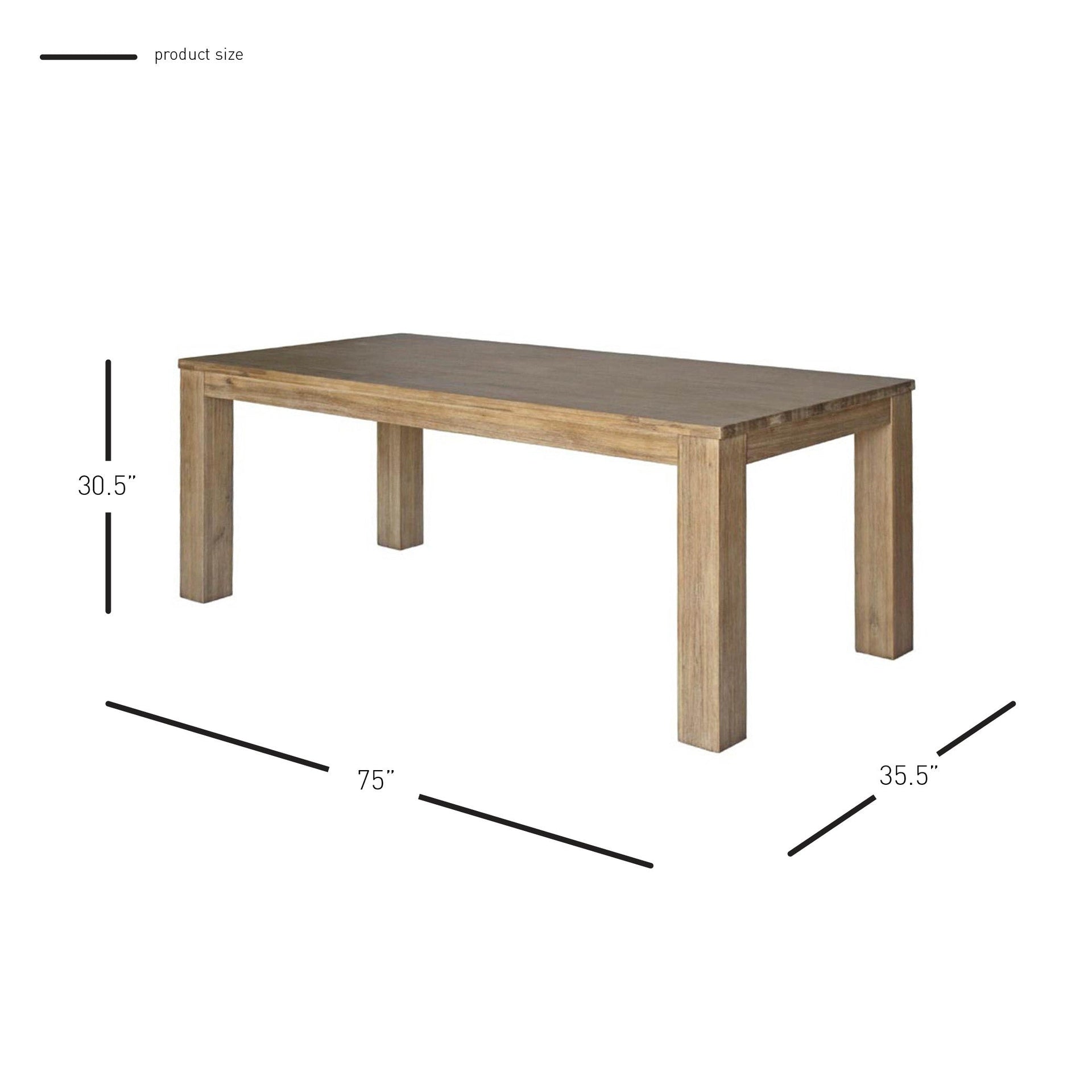 Bedford 75" Rect. Dining Table Square Legs - What A Room