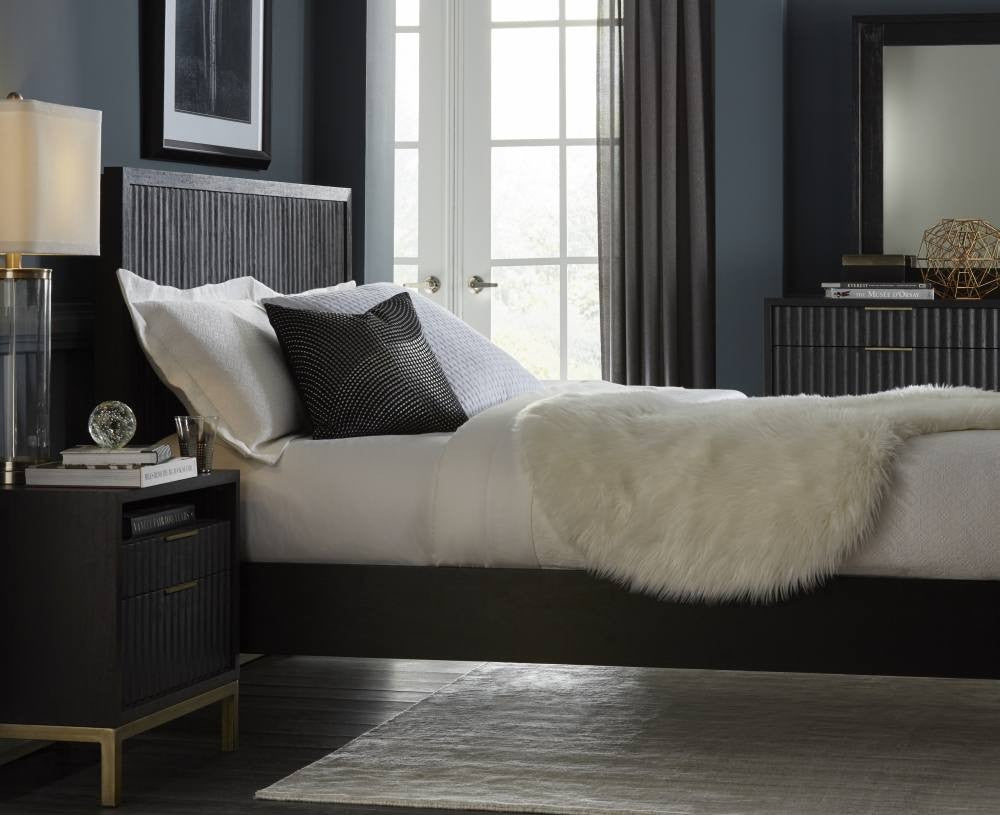 Kentfield Solid Wood Platform Bed in Black Drifted Oak - What A Room