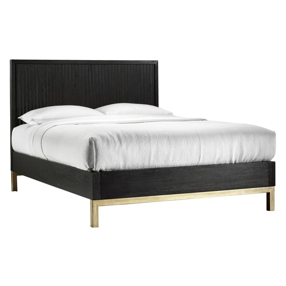 Kentfield Solid Wood Platform Bed in Black Drifted Oak - What A Room