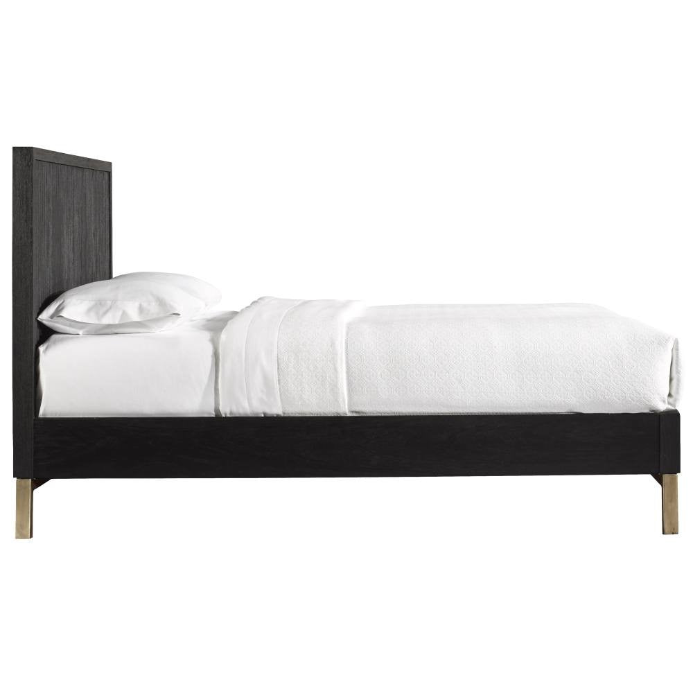Kentfield Solid Wood Platform Bed in Black Drifted Oak - What A Room